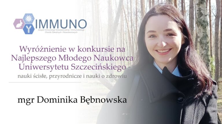 Dominika Bębnowska wyróżniona w konkursie na Najlepszego Młodego Naukowca Uniwersytetu Szczecińskiego
