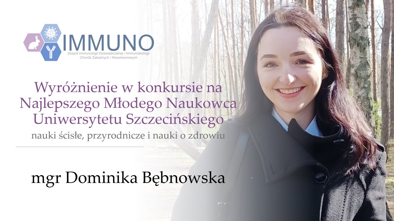 Dominika Bębnowska wyróżniona w konkursie na Najlepszego Młodego Naukowca Uniwersytetu Szczecińskiego