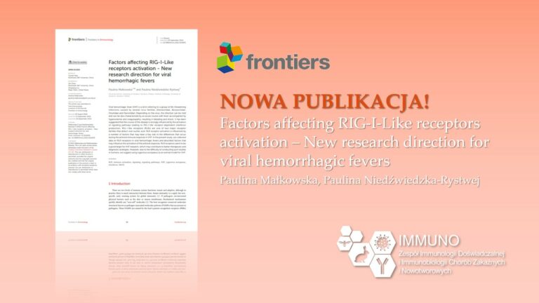 Nowa Publikacja | Factors affecting RIG-I-Like receptors activation – New research direction for viral hemorrhagic fevers