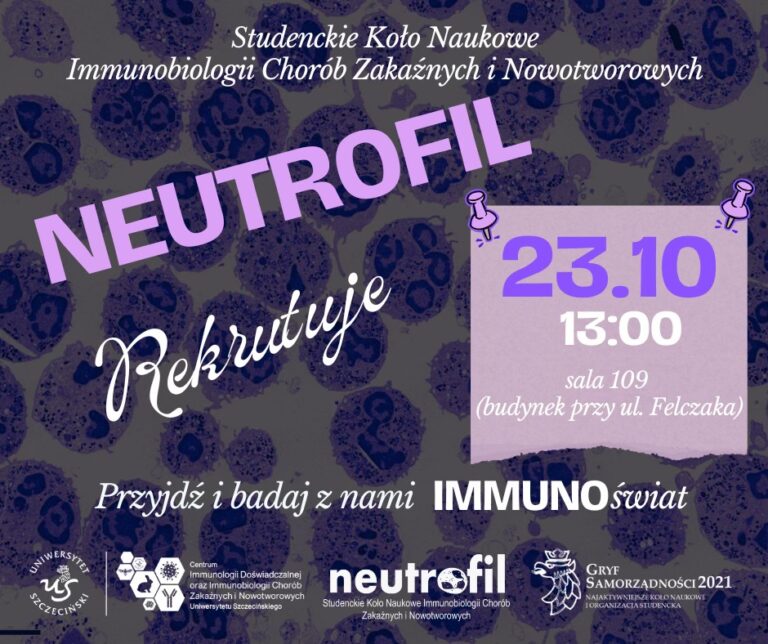 Dołącz do SKN Immunobiologii Chorób Zakaźnych i Nowotworowych „NEUTROFIL”!