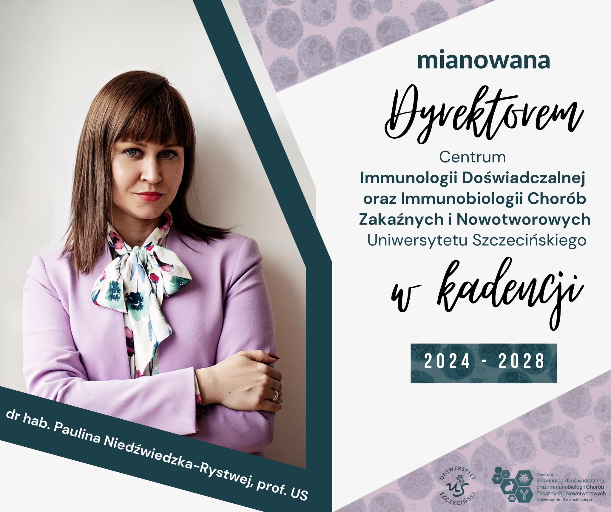 Dr hab. Paulina Niedźwiedzka-Rystwej nowym Dyrektorem Centrum Immunologii Uniwersytetu Szczecińskiego