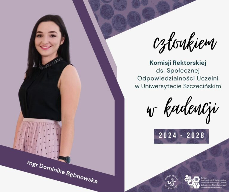 mgr Dominika Bębnowska w Komisji ds. Społecznej Odpowiedzialności Uczelni Uniwersytetu Szczecińskiego