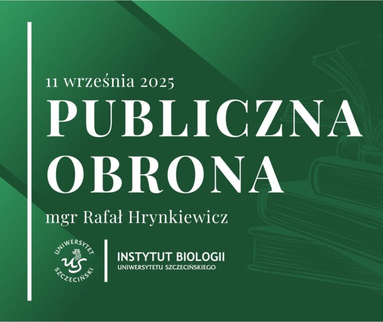 Zawiadomienie o obronie rozprawy doktorskiej mgr. Rafała Hrynkiewicza